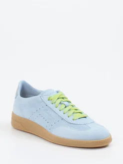 Santoni – Sneaker aus Veloursleder hellblau