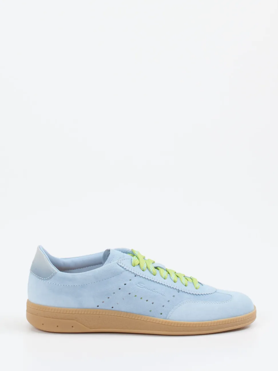 Santoni – Sneaker aus Veloursleder hellblau