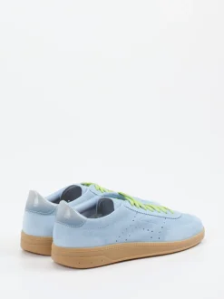 Santoni – Sneaker aus Veloursleder hellblau