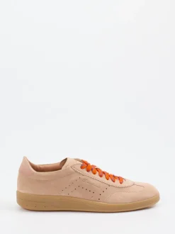 Santoni – Sneaker aus Veloursleder in Beige