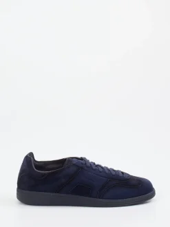 Santoni – Sneaker aus Veloursleder Dunkelblau
