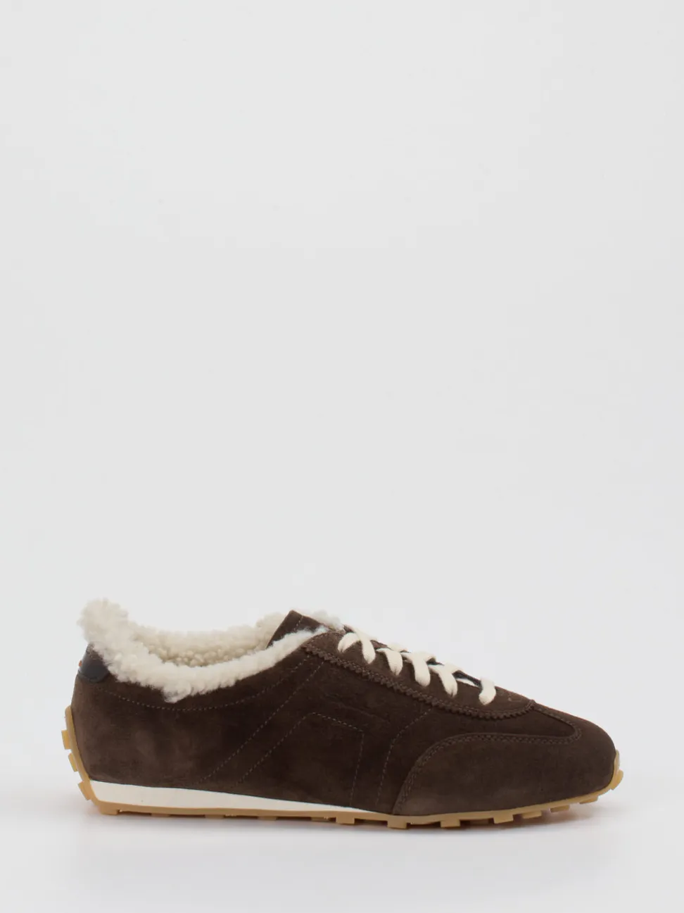 Santoni – Sneaker aus Veloursleder schokobraun