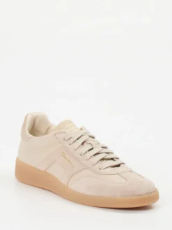 Santoni – Sneaker aus Veloursleder Beige