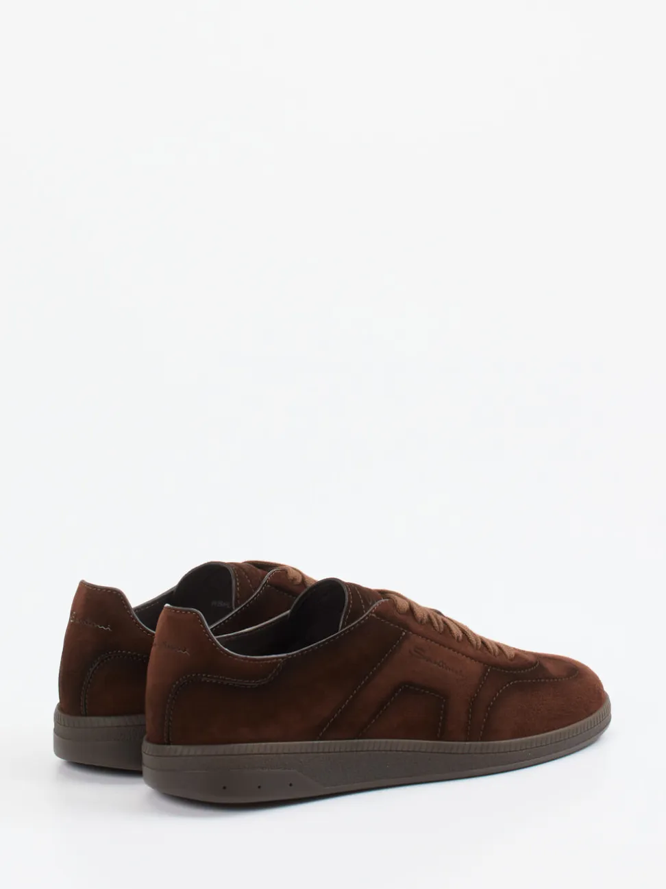 Santoni – Sneaker aus Veloursleder schokobraun