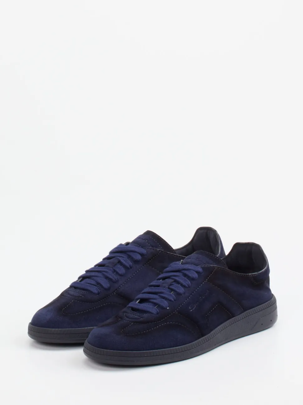 Santoni – Sneaker aus Veloursleder Dunkelblau
