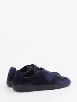 Santoni – Sneaker aus Veloursleder Dunkelblau
