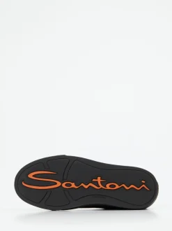 Santoni – Sneaker aus Veloursleder Schwarz