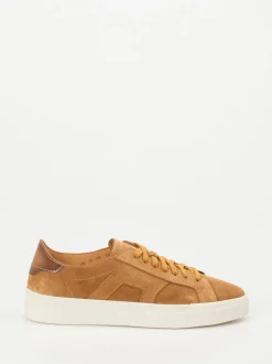 Santoni – Sneaker aus Veloursleder cognacbraun