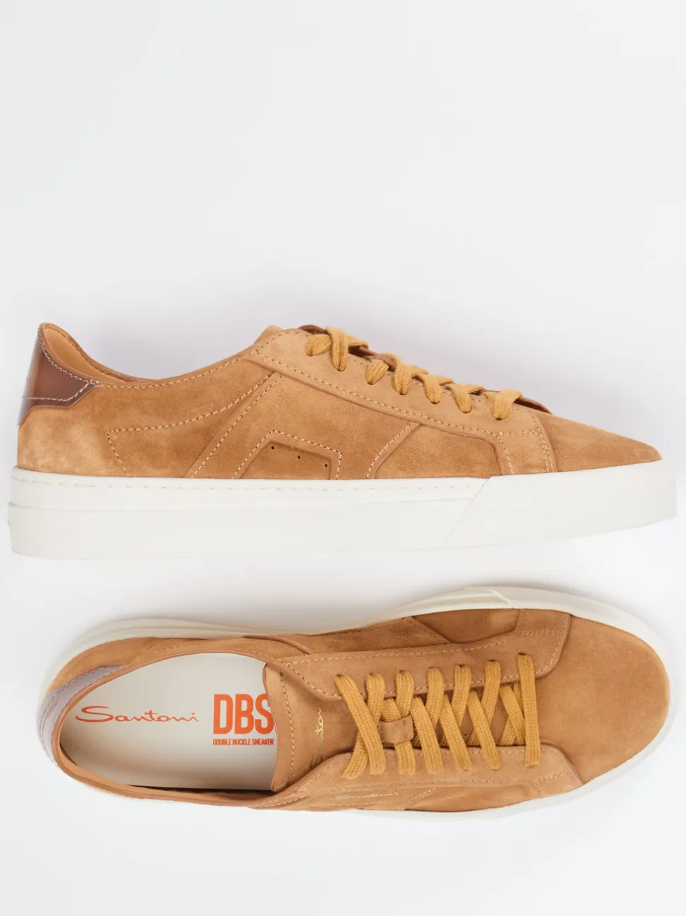 Santoni – Sneaker aus Veloursleder cognacbraun