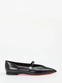 Santoni – Spangenpumps aus Lammleder Schwarz
