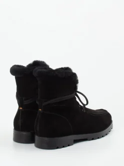 Santoni – Stiefelette aus Veloursleder schwarz