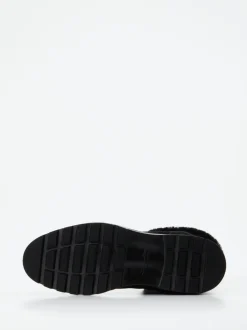 Santoni – Stiefelette aus Veloursleder schwarz