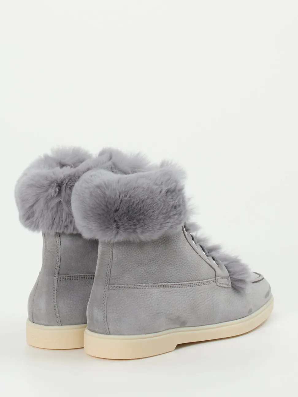 Santoni – Stiefelette aus Nubukleder in Grau