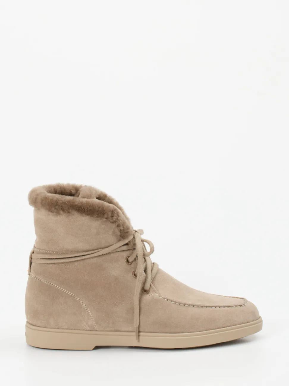 Santoni – Stiefelette aus Veloursleder grau