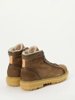 Santoni – Stiefeletten aus Nubukleder in Beige