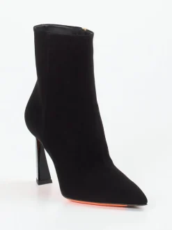 Santoni – Stiefeletten aus Veloursleder Schwarz