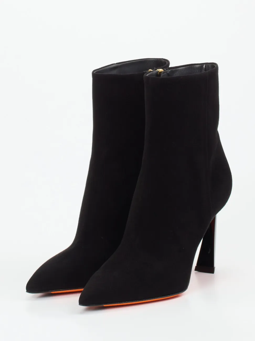 Santoni – Stiefeletten aus Veloursleder Schwarz