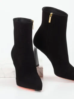 Santoni – Stiefeletten aus Veloursleder Schwarz