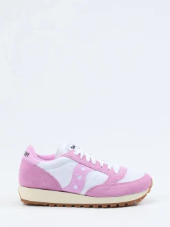 Saucony – Retro-Runner aus Veloursleder Pastellrosa