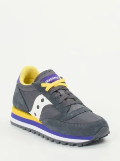 Saucony – Retro-Sneaker aus Textil und Veloursleder grau
