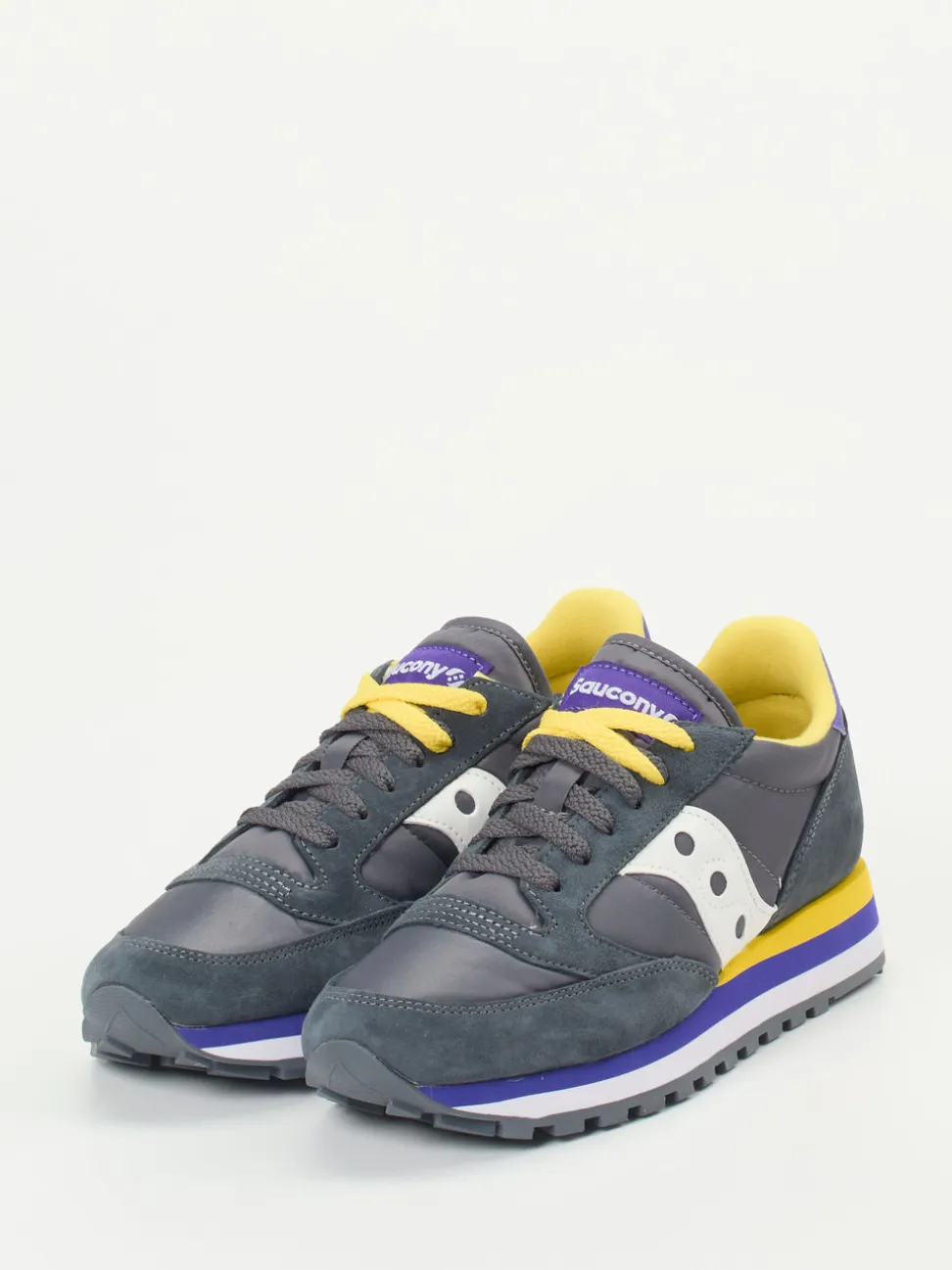 Saucony – Retro-Sneaker aus Textil und Veloursleder grau