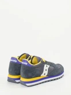 Saucony – Retro-Sneaker aus Textil und Veloursleder grau
