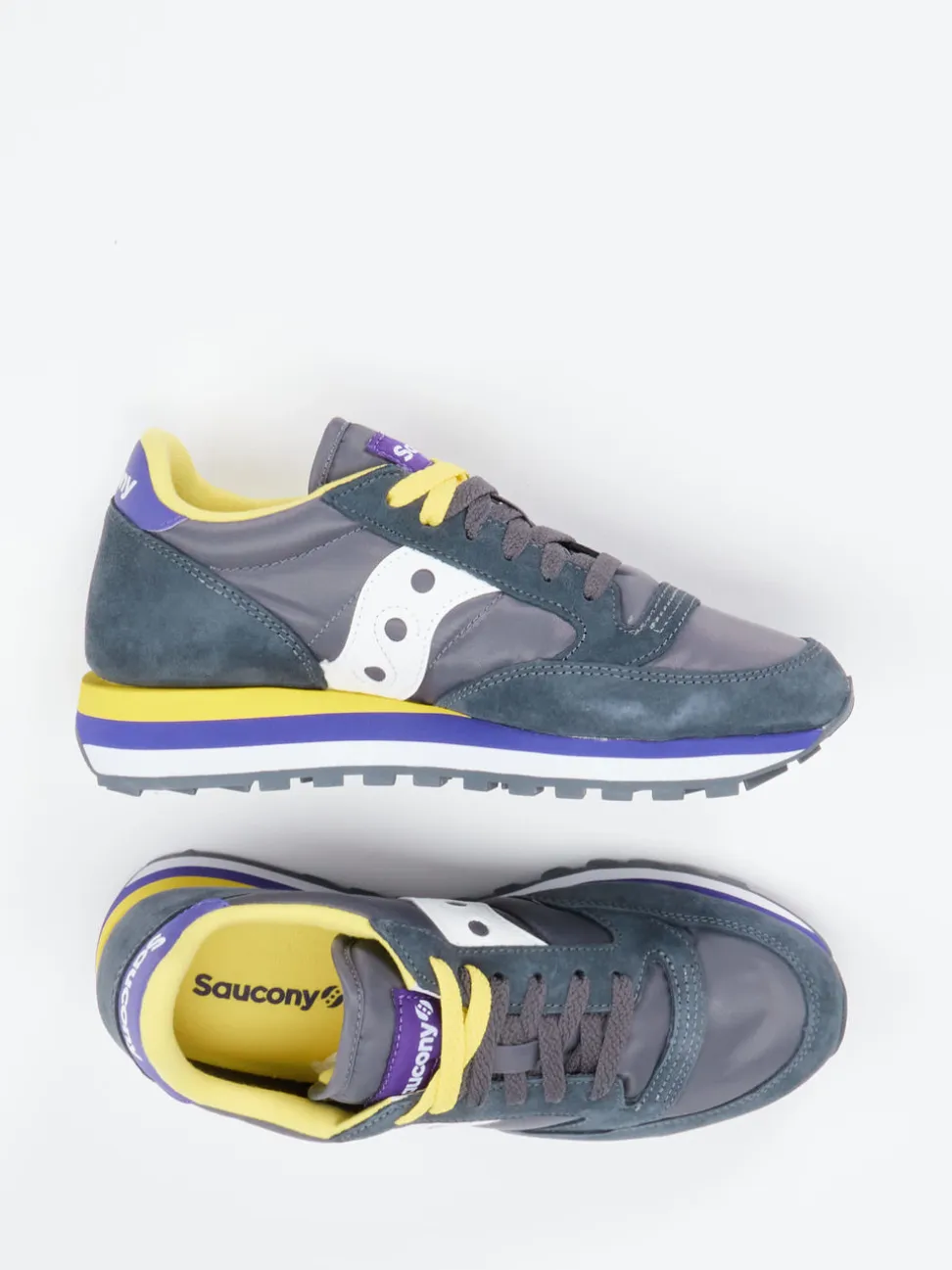 Saucony – Retro-Sneaker aus Textil und Veloursleder grau