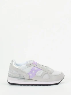Saucony – Retro-Sneaker aus Textil und Veloursleder hellgrau