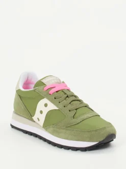 Saucony – Retro-Sneaker aus Veloursleder und Textil olive