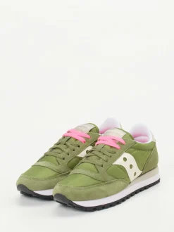 Saucony – Retro-Sneaker aus Veloursleder und Textil olive