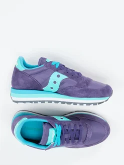 Saucony – Retro-Sneaker aus Veloursleder und Textil Violett