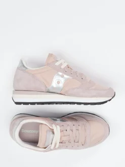 Saucony – Retro-Sneaker aus Textil und Veloursleder altrosa
