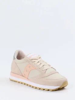 Saucony – Retro-Sneaker aus Veloursleder in Beige
