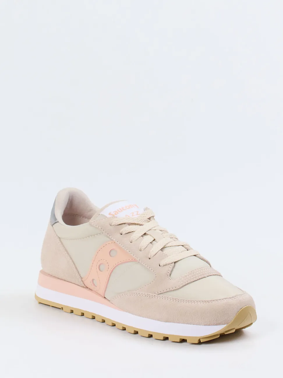 Saucony – Retro-Sneaker aus Veloursleder in Beige