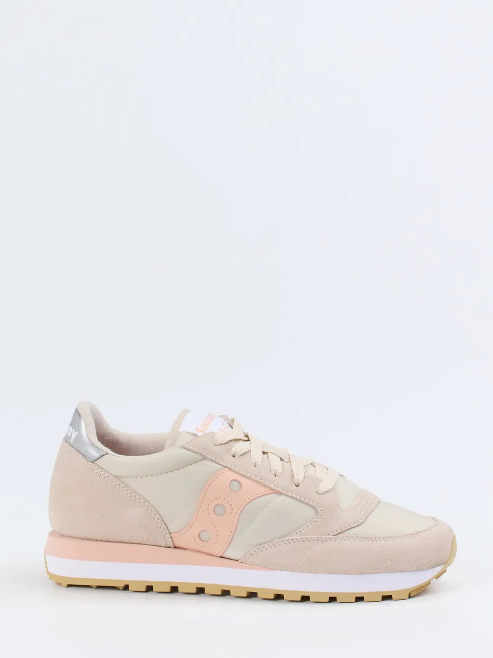 Saucony – Retro-Sneaker aus Veloursleder in Beige