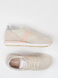 Saucony – Retro-Sneaker aus Veloursleder in Beige
