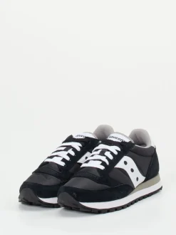 Saucony – Retro-Sneaker aus Textil und Veloursleder schwarz