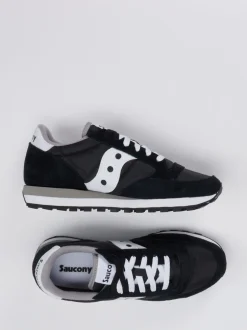 Saucony – Retro-Sneaker aus Textil und Veloursleder schwarz
