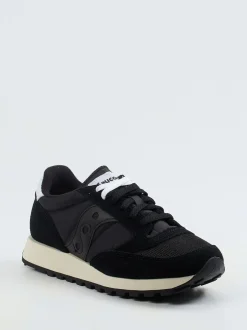 Saucony – Retro-Sneaker aus Mesh und Veloursleder schwarz