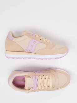 Saucony – Retro-Sneaker aus Veloursleder Pfirsich