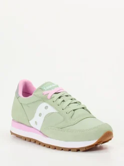 Saucony – Retro-Sneaker aus Veloursleder salbeigrün