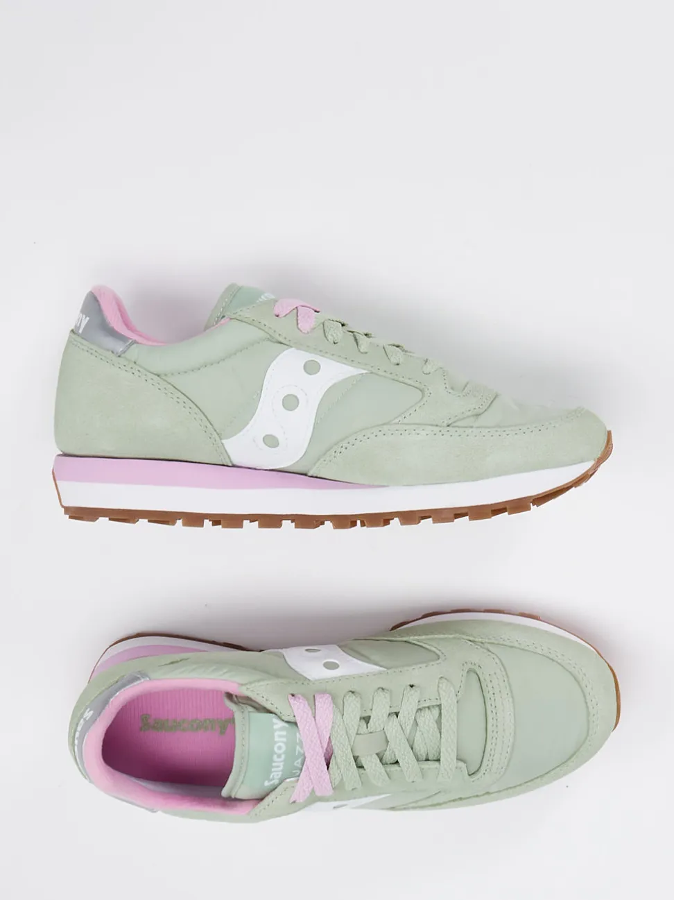Saucony – Retro-Sneaker aus Veloursleder salbeigrün
