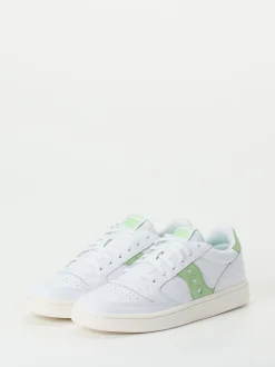 Saucony – Sneaker aus Leder in Weiß und Pastellgrün
