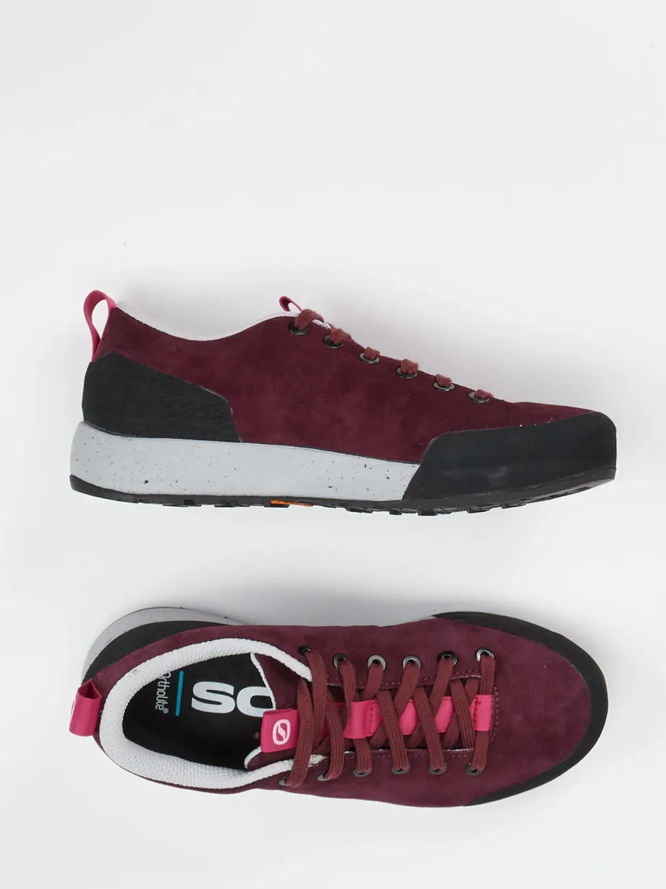 Scarpa – Approach-Schuhe aus Veloursleder brombeer