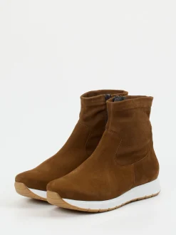Semler – Ankle Boots aus Veloursleder braun