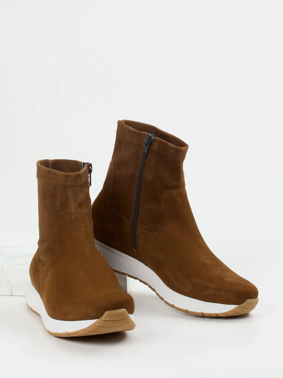 Semler – Ankle Boots aus Veloursleder braun