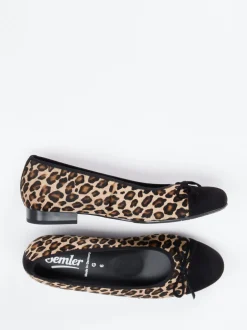Semler – Ballerinas aus Fellimitat mit Veloursleder