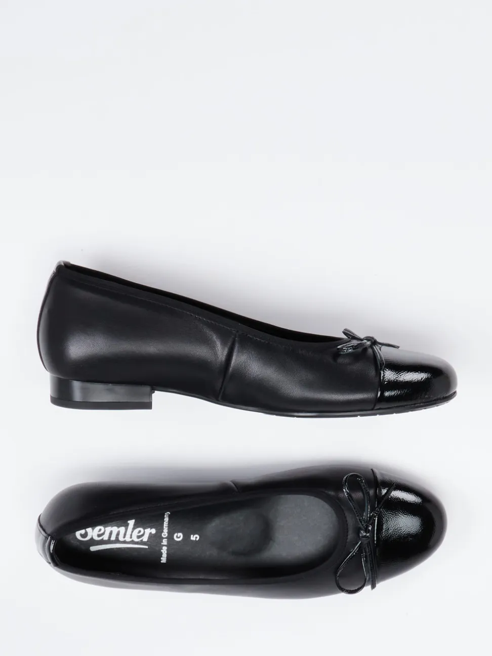 Semler – Ballerinas aus Kalbleder mit Lackkappe