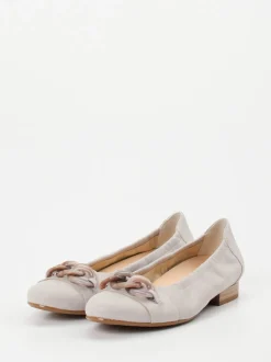 Semler – Ballerinas aus Nubukleder in Beige