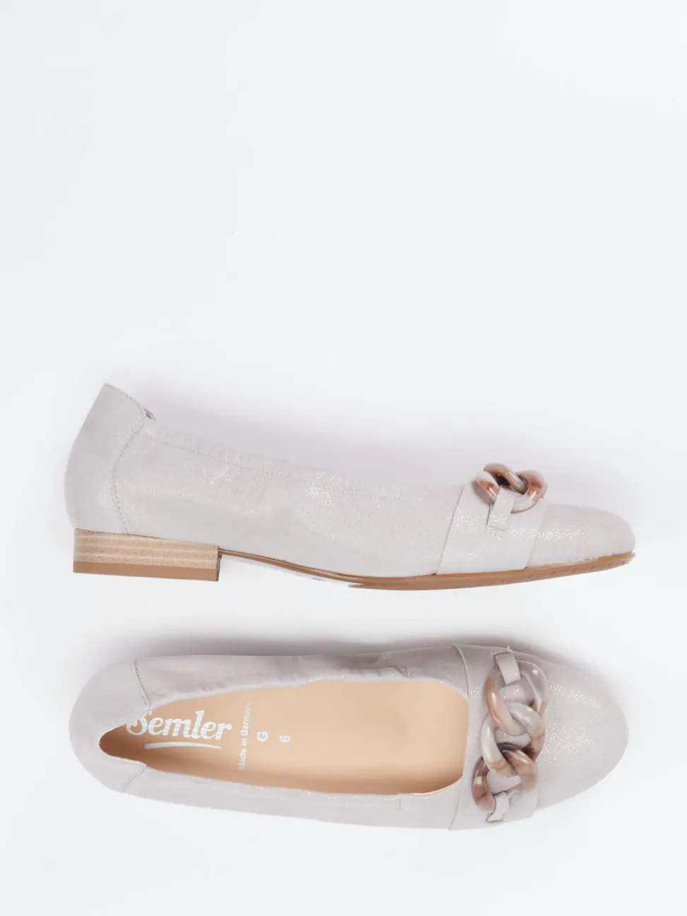 Semler – Ballerinas aus Nubukleder in Beige